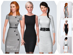 Sims 3 — Witty by katelys — 3 new everyday dresses, new mesh