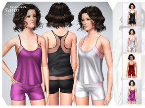 Sims 3 — Satin by katelys — Hand-painted satin camisole and shorts. Enjoy :)