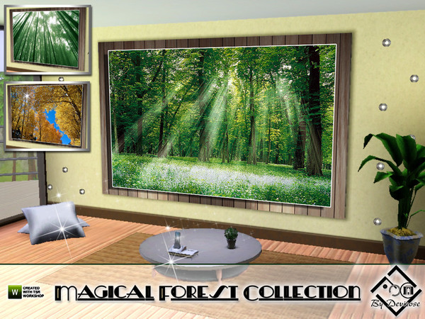 Sims 3 — Magical Forest Panels Collection by Devirose — Great paintings,large poster,with modern wooden support;