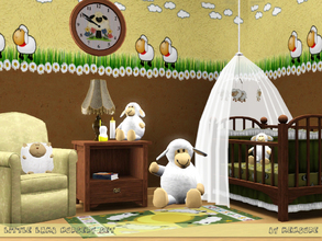 Sims 3 — Little Lamb Nursery Set by mensure — Cheerful green, yellow and orange colours with White Little Lamb... Little