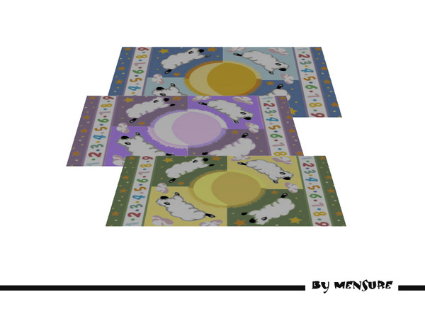 Sims 3 — LittleLambNursery_Rug by mensure — Little Lamb Nursery_Rug by mensure. Recolorable three parts. Three
