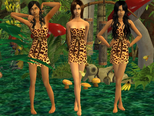 Sims 2 — Complete Jungle Clothing Set - AF pjs+undies by zaligelover2 — An outfit for your jungle sims. Part of