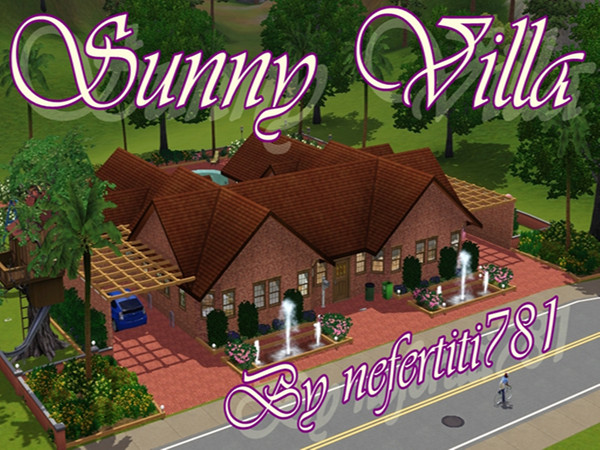 Sims 3 — Sunny Villa by nefertiti781 — 2 bedroom, 2 bathroom home large pool and 2 parking spaces. perfect for a newly