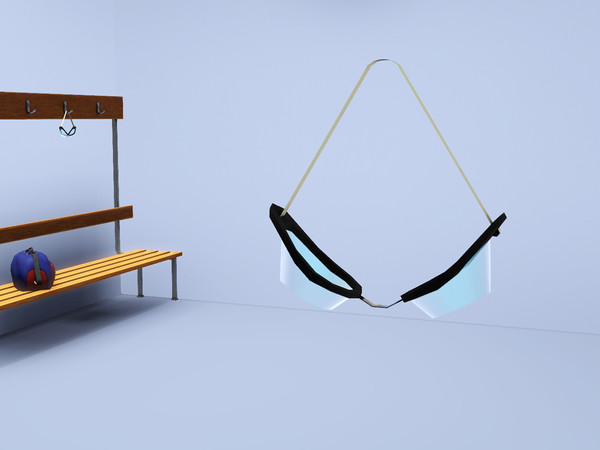 Sims 3 — Hanging Swimming Goggles by Cyclonesue — Designed to hang from the pegs of my changing-room bench (from the same