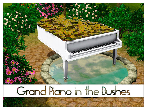Sims 3 — Grand Piano in the Bushes by Kiolometro — Flower bed and pond simultaneously. By Li.Ko a.k.a. kiolometro