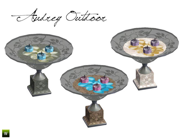Sims 3 — Audrey Outdoor Table Bowl Flower by BuffSumm — Decorative bowl matching the *Audrey Outdoor Set* appendent to