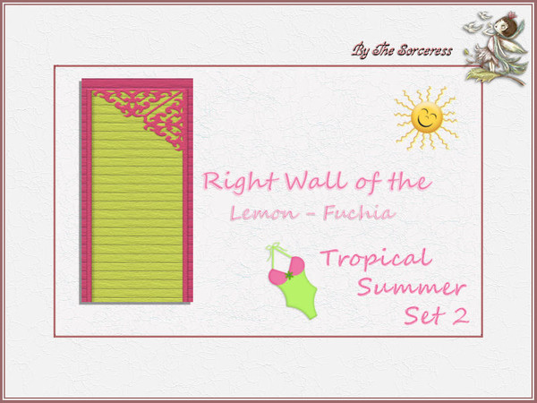 Sims 2 — JJs Righft Wall L_F Tropical Summer set 2B by thesorceress — This is the second set in The Tropical sets series.