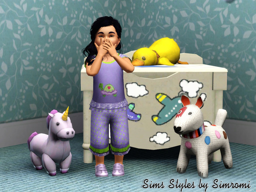 The Sims Resource Flared Capri and Ruffle Top Set for Toddler Girls