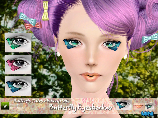 Sims 3 — Butterfly Eyeshadow by MINISZ — It took a long time to make this set.The theme of it is butterfly fairy.The