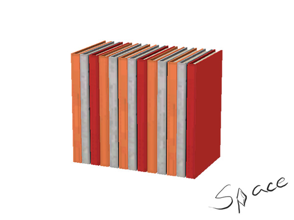Sims 3 — Orange delight teen room - Books 2 by spacesims — Many books neatly assorted make a sim look like a bookworm.