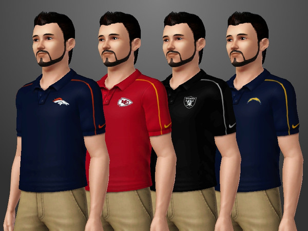 Sims 3 — Nike AFC West Polo by llEmJayll — The next in a set of NFL-themed polos. This set includes all four AFC West