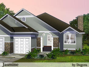 Sims 3 — Jasmine by Degera — Built by Request, the Jasmine is an open floor-plan home, featuring three bedrooms, three