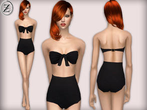 Sims 2 — 2012 Fashion Collection Part 36 by zodapop — Black vintage-inspired swimwear.