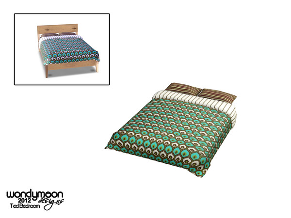 Sims 3 — Ted Bed Blanket and Pillows by wondymoon — - Bedroom Ted - Bed Blanket and Pillows - wondymoon@TSR - August'2012