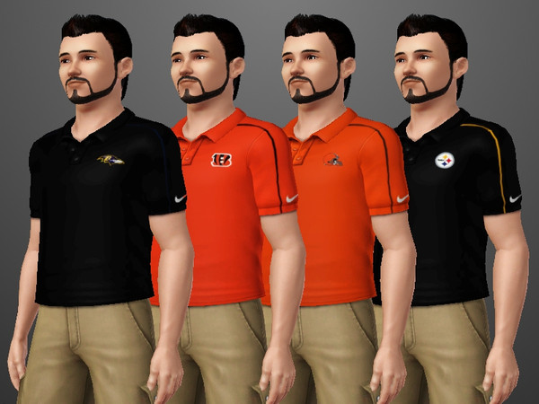 Sims 3 — Nike AFC North Polo by llEmJayll — The next in a set of NFL-themed polos. This set includes all four AFC North