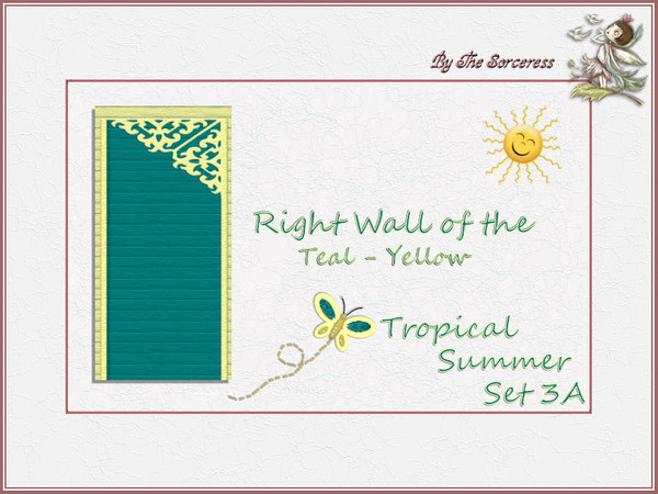 Sims 2 — JJs Right Wall T_Y Tropical Summer set 3A by thesorceress — This is the first part of the third set in The