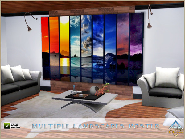 Sims 3 — Multiple Landscapes Poster by Devirose — Maxi poster mixed with beautiful landscapes. For your ultra-modern