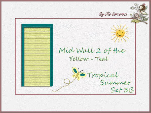 Sims 2 — JJs Mid Wall 2 Y_T Tropical Summer set 3B by thesorceress — This is the second part of the third set in The
