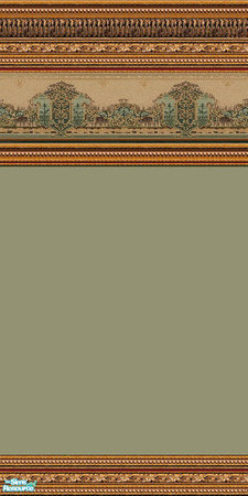 Sims 2 — jsf2StickleyNouveau2 by jsf — Stylized leaf patterns of the period in soft shades of beige and green make a