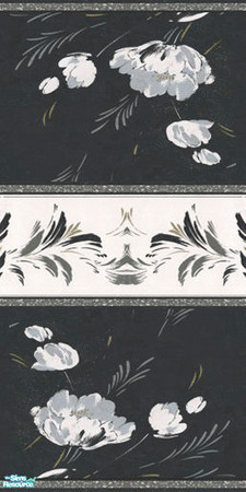 Sims 2 — Wall - Black & White Floral Brushstroke by Sheera — Part of my Abstract Brushstroke Walls & Floors Set,