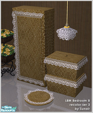 Sims 2 — LBM Bedroom B - Recolor set 3 by Sunair — LBM Bedroom B - Recolor set 3 (darkwood)