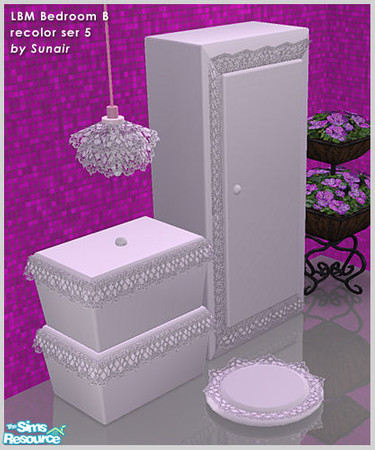 Sims 2 — LBM Bedroom B - Recolor set 5 by Sunair — LBM Bedroom B - Recolor set 5 (white)