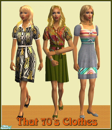 Sims 2 — That 70\'s Clothes by kittyispretty69 — A set of three everyday women\'s outfits to take your sims back to the
