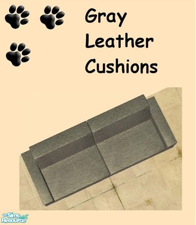 Sims 2 — Leather Mr Section Recolors - Grey Leather Cushions by MinnieMinPin — 