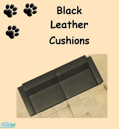Sims 2 — Leather Mr Section Recolors -Black Leather Cushions by MinnieMinPin — 