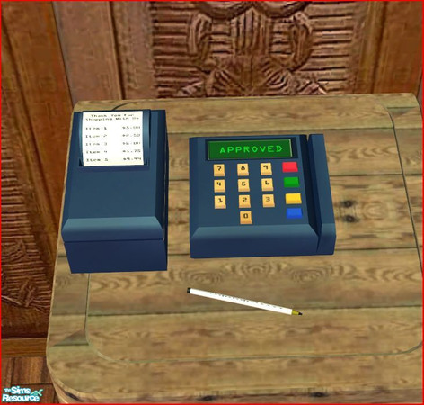 Sims 2 — POS Equipment by HChangeri — This is a basic credit card processing unit and receipt printer found in many small