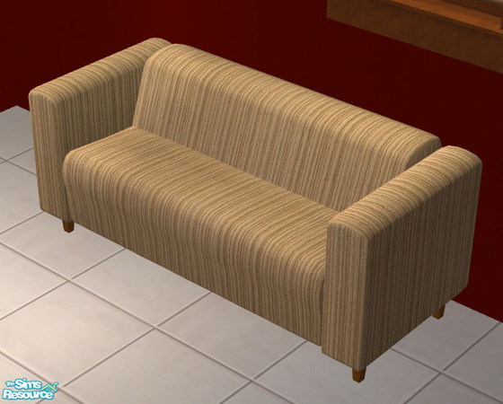 Sims 2 — Beige thin striped loveseat by lolaatje — Beige recolor of the Satinistics loveseat. Enjoy!