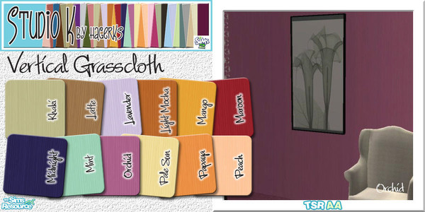 Sims 2 — Studio K Vertical Grasscloth_02 by StudioKhagerks — 13-24 of 36 colors. A subtle vertical grasscloth texture.