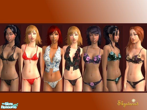 Sims 2 — Underwear Collection Set 01  by skystars5 — A set of 7 bra and panty sets for Adult Sims. 