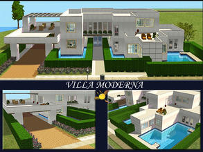 Sims 2 — evi2s Villa Moderna by evi — Luxurious Modern 2 stores lot with a big covered garage and a pool. Decorated