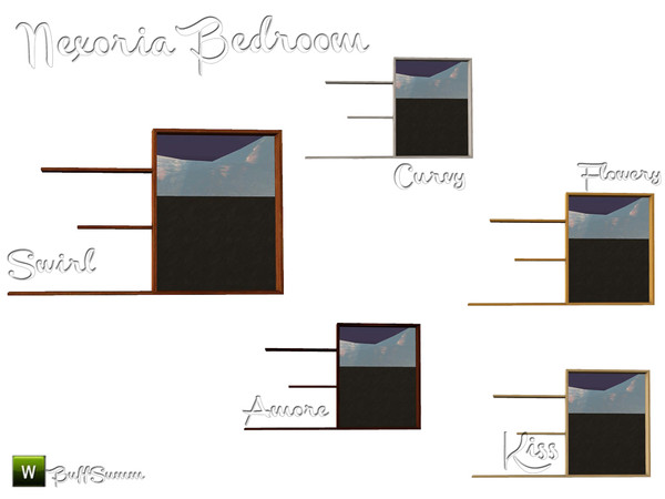Sims 3 — Nexoria Bedroom Mirror by BuffSumm — Design-oriented modern bedroom. Clear and straight-lined a characterize the