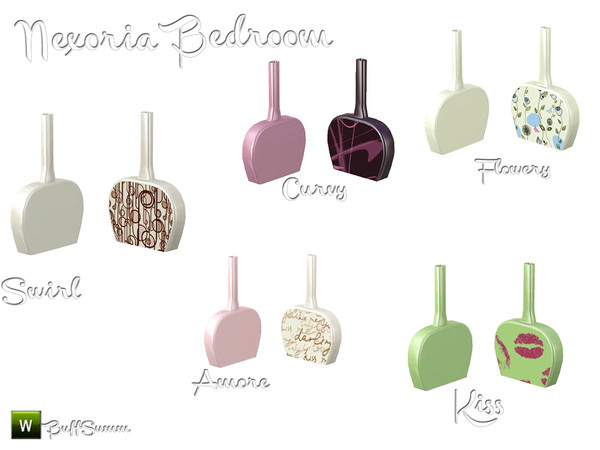 Sims 3 — Nexoria Bedroom Vase 2 by BuffSumm — Design-oriented modern bedroom. Clear and straight-lined a characterize the