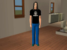 Sims 2 — Rammstein Band T-Shirt by HyperdrivenSim2 — A Rammstein Band T-Shirt along with blue jeans and dark green pull