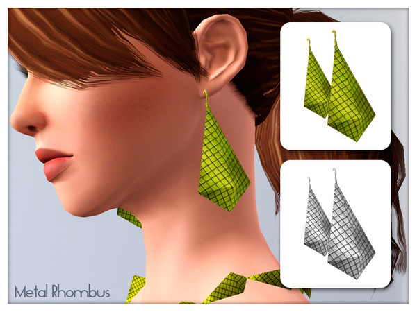 Sims 3 — Earrings Metal Rhombus by Kiolometro — 