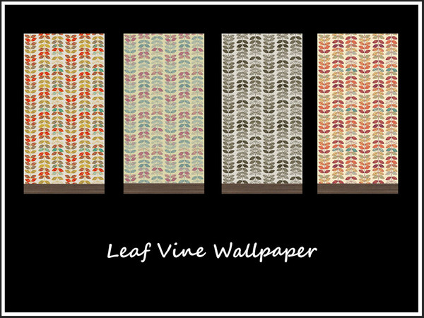 Sims 2 — Leaf Vine Wallpaper by portiapudding — 4 wallpapers with a leaf design.
