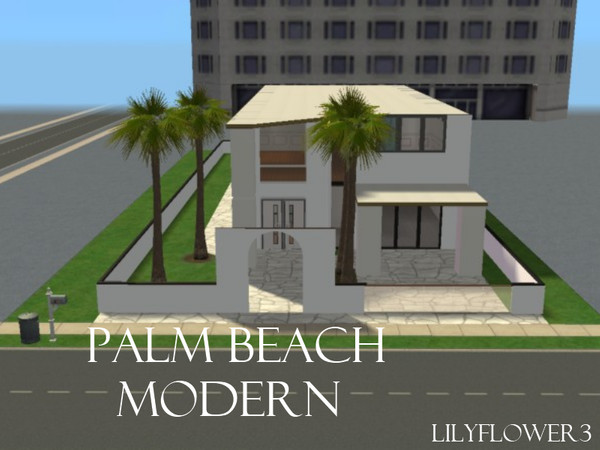Sims 2 — Palm Beach Modern by Lilyflower32 — CONTAINS CUSTOM CONTENT (Only exterior). I did NOT furnish this house due to