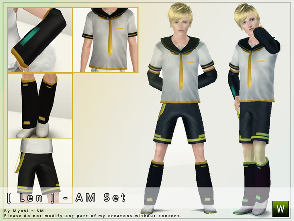 Sims 3 — [ Len ] - AM Set by Screaming_Mustard — As per popular request, this is the Len Kagamine set to go with my