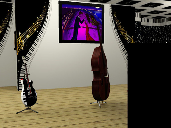 Sims 3 — KEYMURAL_justblack by ldanti2 — A 4 piece Mural Set, for all your Sims musical needs, Just a little something th