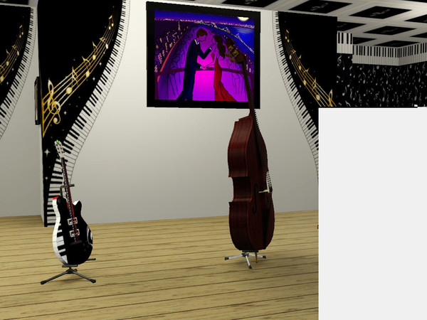 Sims 3 — KEYMURAL_justwhite by ldanti2 — A 4 piece Mural Set, for all your Sims musical needs, Just a little something to