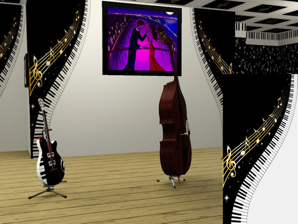 Sims 3 — KEYMURAL_LeftBlack by ldanti2 — A 4 piece Mural Set, for all your Sims musical needs, Just a little something th