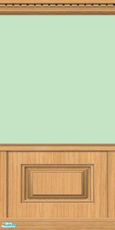 Sims 2 — Apple Green Set - Applegreen10 by gil_shalos — Apple Green walls with inset coffered wainscoting in light wood
