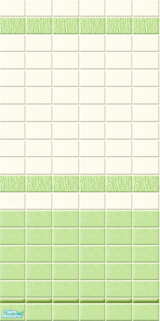 Sims 2 — SPA - wall01 by perelinka — Tiled wall (warm white and fresh green).