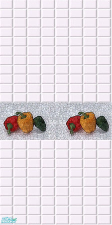Sims 2 — Peppers Wall Tile by omeninos — Yellow, green & red hot chili peppers for your kitchen