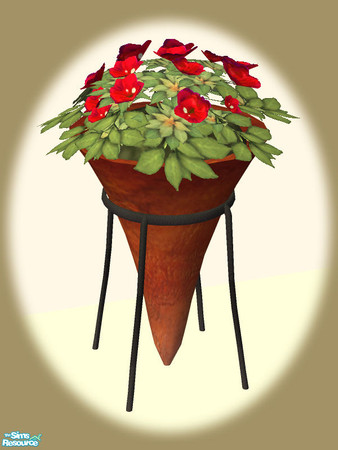 Sims 2 — Conical Planter - Planter 04 by Shakeshaft — Part of a set of conical shaped planters for your sims patios, two