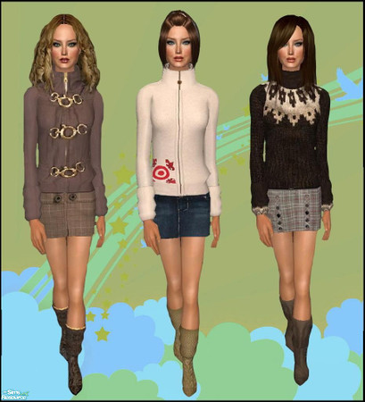 Sims 2 — Hot Winter Set by Harmonia — 3 Different outerwear clothe.Enjoy. mesh:
