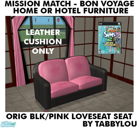 Sims 2 — TL - MM BV HOH Furniture OrigBlackPink LoveseatSeatLE by TabbyLou — 
